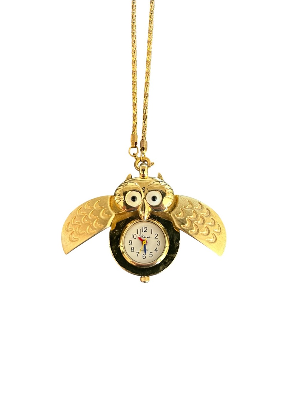 Retro Gold Owl Pendant Watch Necklace - Women Costume Jewelry